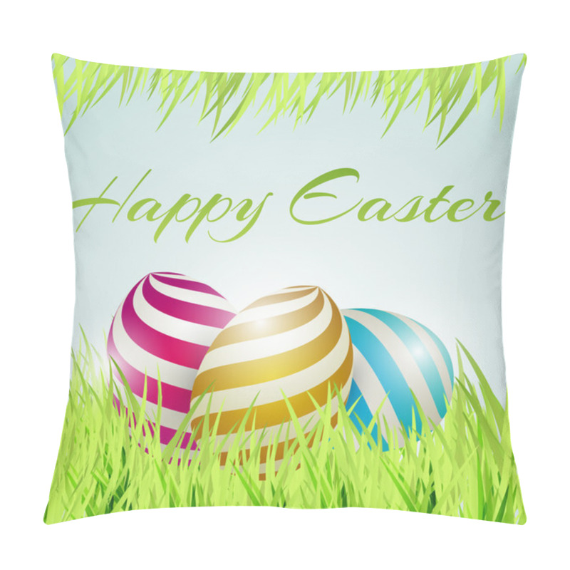 Personality  Vector Background For Happy Easter With Eggs. Pillow Covers