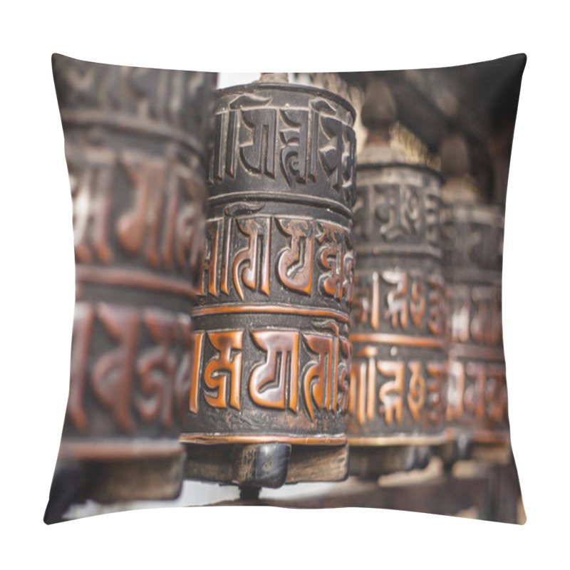 Personality  Prayer Wheels In Nepal Pillow Covers