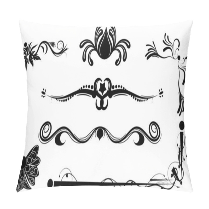 Personality  Set Of Swirling Graphic Elements Vector Pillow Covers