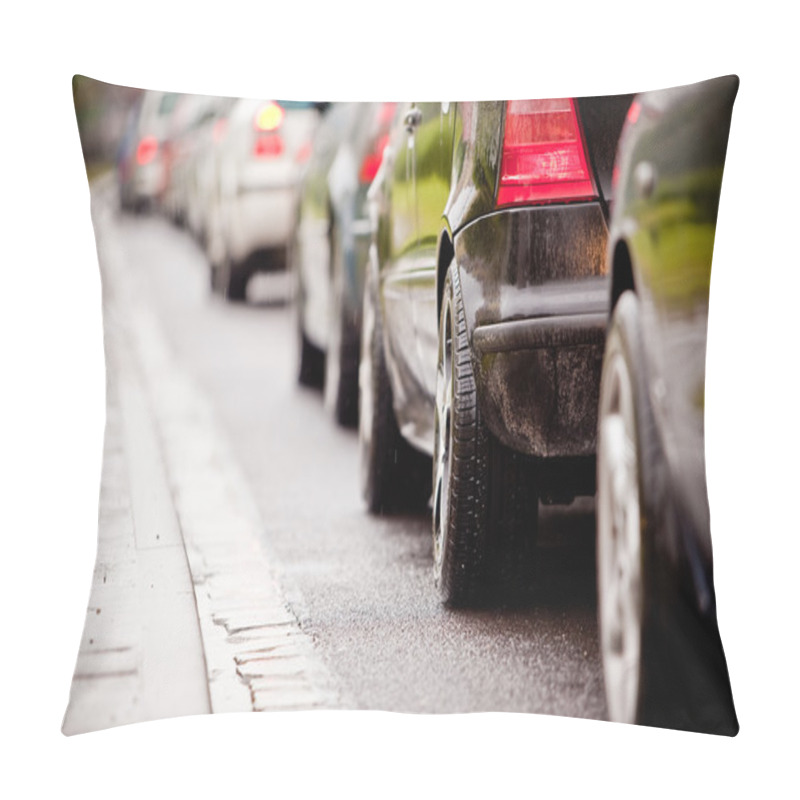 Personality  Traffic Jam In Flooded Highway Cause Rain Pillow Covers