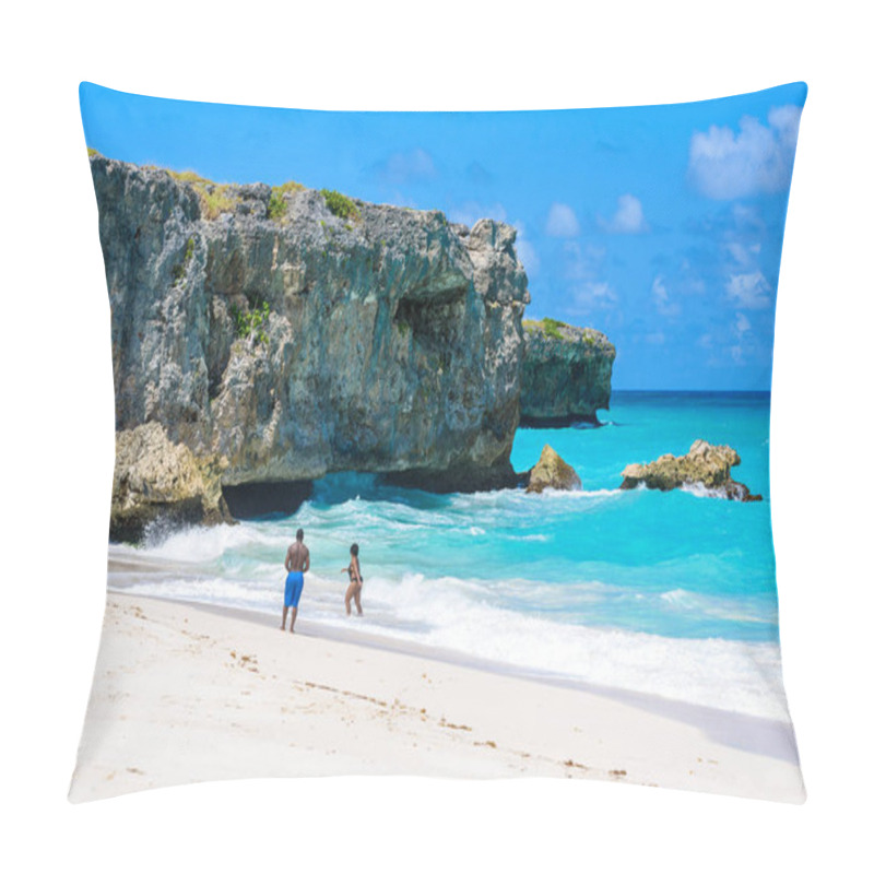 Personality  Scenic View Of Paradise Beach With White Sand Of Barbados Island, Bottom Bay, Barbados, Caribbean. Pillow Covers