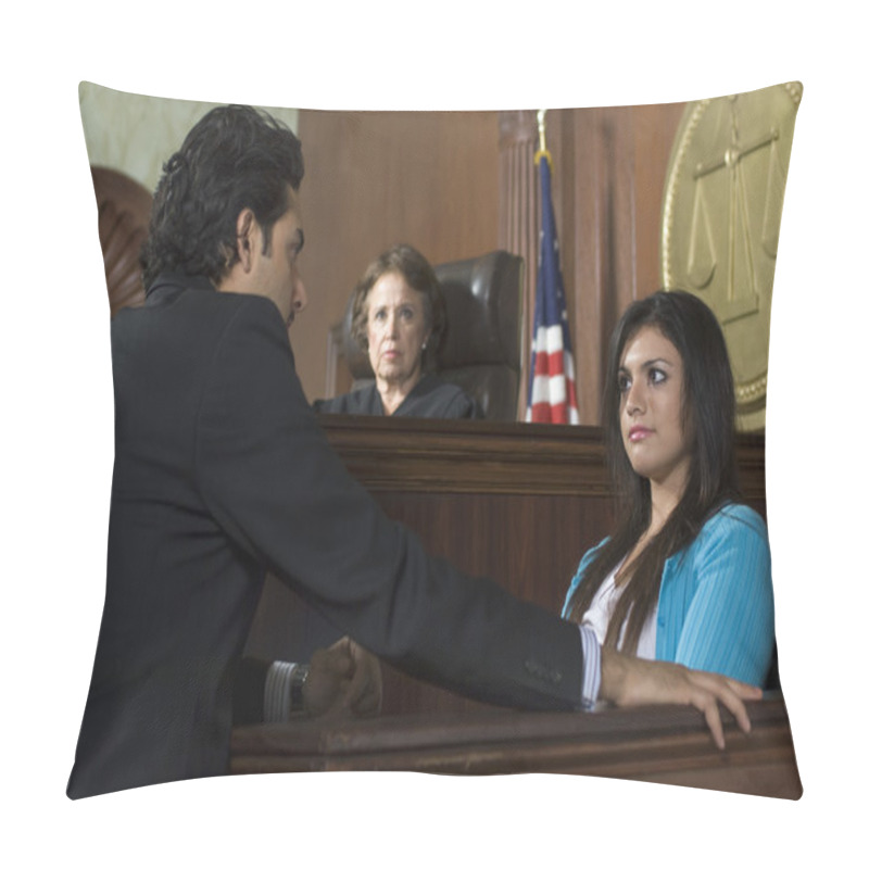 Personality  Judge Watching Prosecution In Court Pillow Covers