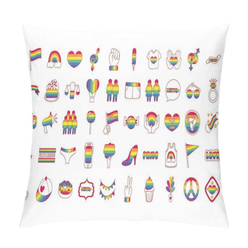 Personality  Bundle Of Lgbtq Set Icons Pillow Covers