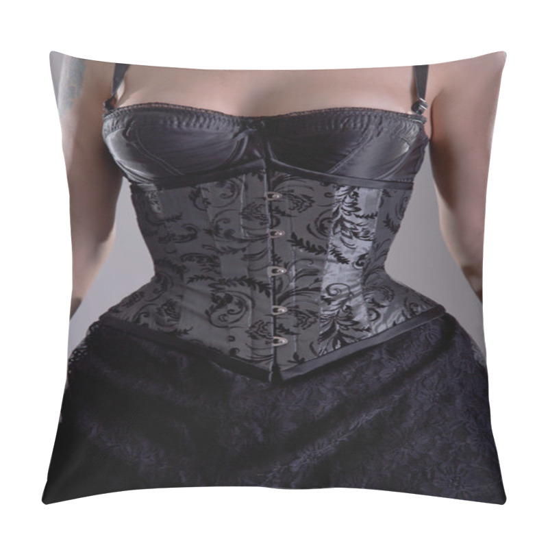 Personality  Elegant Woman In Silver Corset Pillow Covers