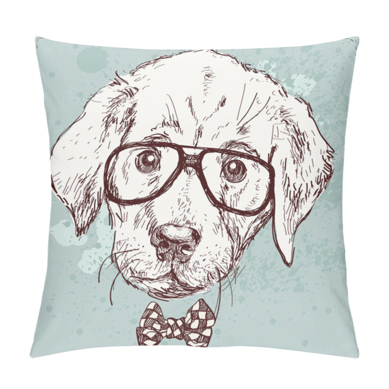 Personality  Cute Fashion Hipster Animals & Pets, Set Of Vector Icons Pillow Covers