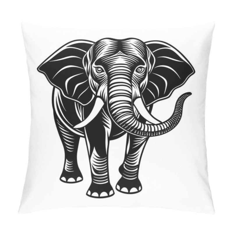 Personality  This Vector Showcases The Majestic Shape Of An Elephant In A Clean And Minimalist Design. Ideal For Wildlife-themed Projects, Logos, And Educational Materials It Offers A Versatile And Striking Visual That Captures The Essence Of This Iconic Animal Pillow Covers