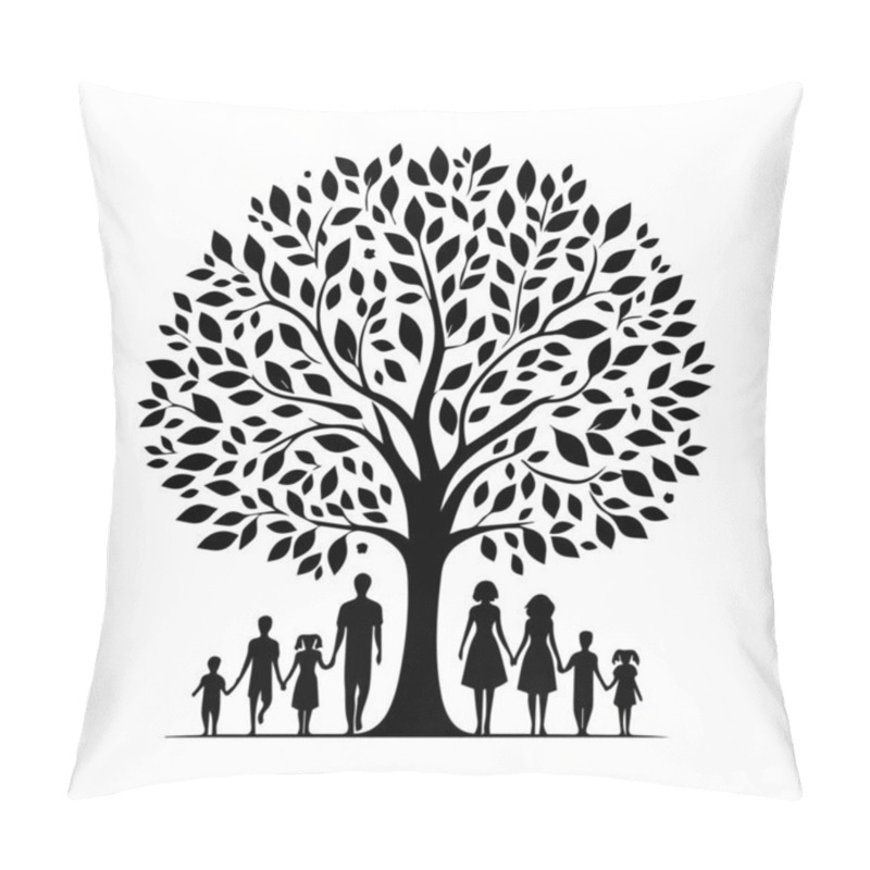 Personality  Serene Tree Silhouette Against A Golden Sunset Pillow Covers