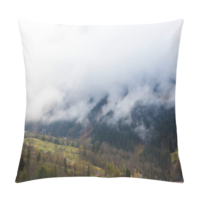 Personality  Cloudy Landscape In High Snowy Mountains Pillow Covers