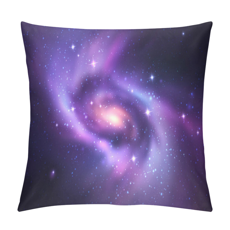 Personality  Space Vector Background With Realistic Spiral Galaxy And Stars Pillow Covers