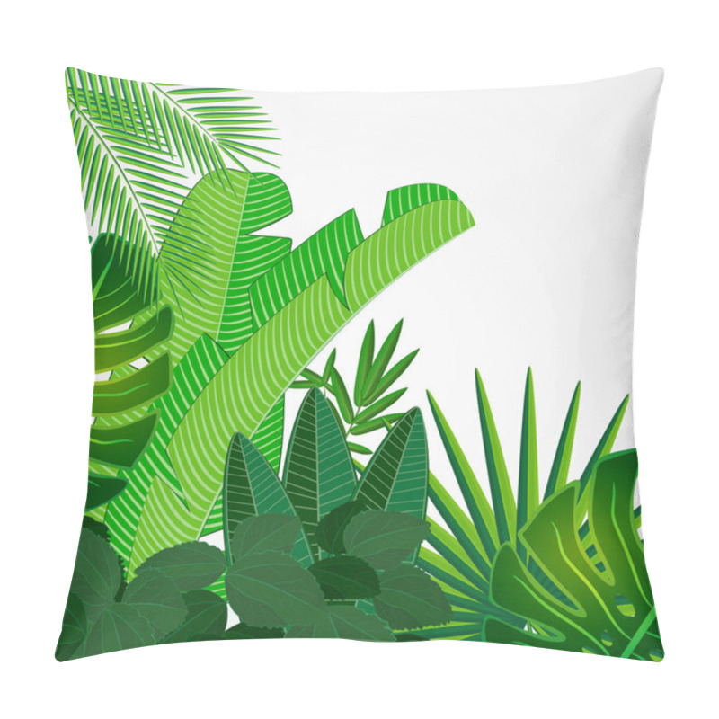 Personality  Tropical Leaves Border On Isolate Background.  Pillow Covers