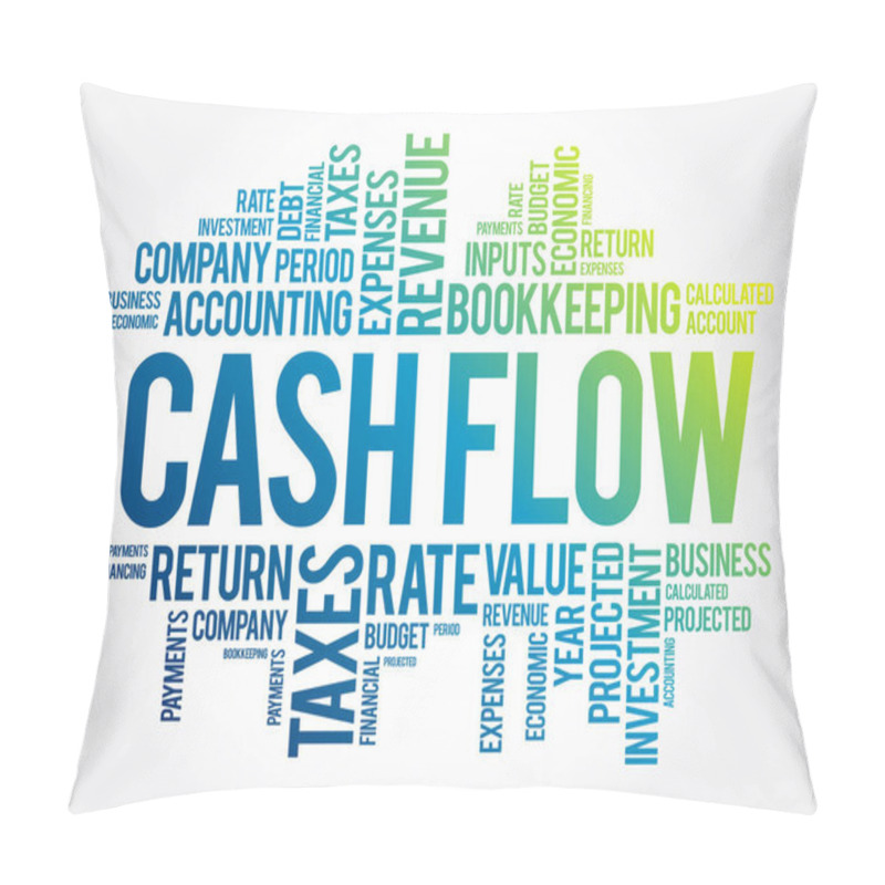 Personality  Cash Flow Word Cloud Collage, Business Concept Background Pillow Covers