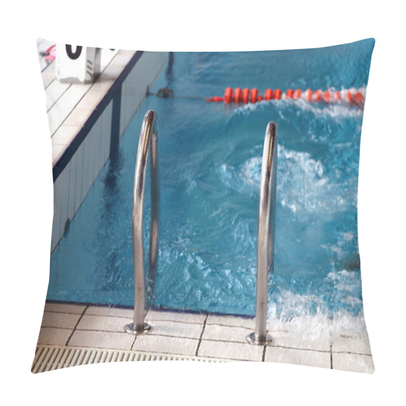 Personality  Stairs To Exit From The Olympic Swimming Pool Pillow Covers