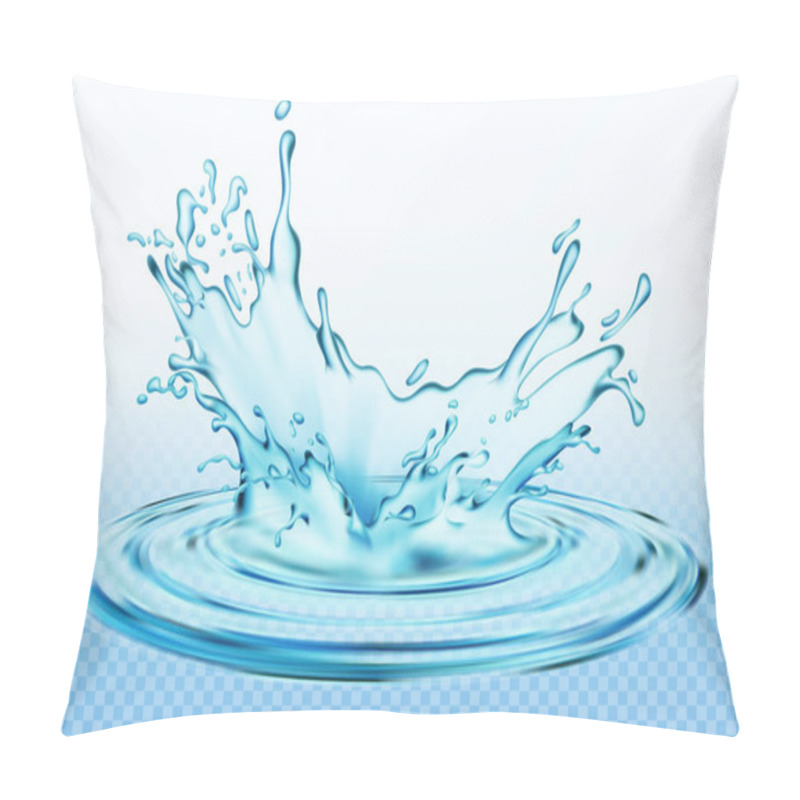 Personality  Transparent Vector Water Splash And Wave On Light Background. Design Of Natural, Organic Products. Pillow Covers