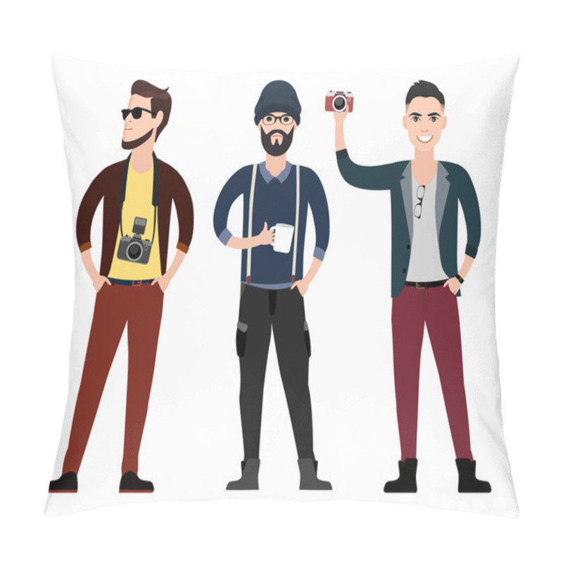 Personality  Set Of Men Avatars. Pillow Covers