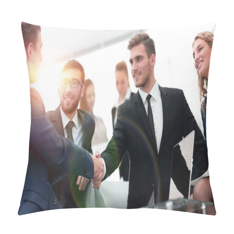 Personality  Handshake Of Business People At Business Meeting In The Office Pillow Covers