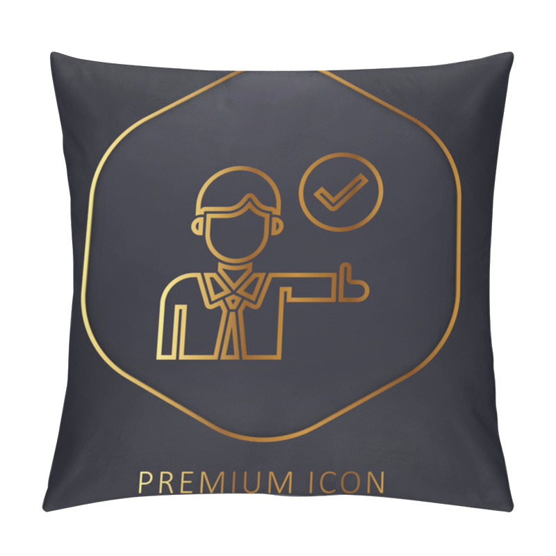 Personality  Approve Golden Line Premium Logo Or Icon Pillow Covers