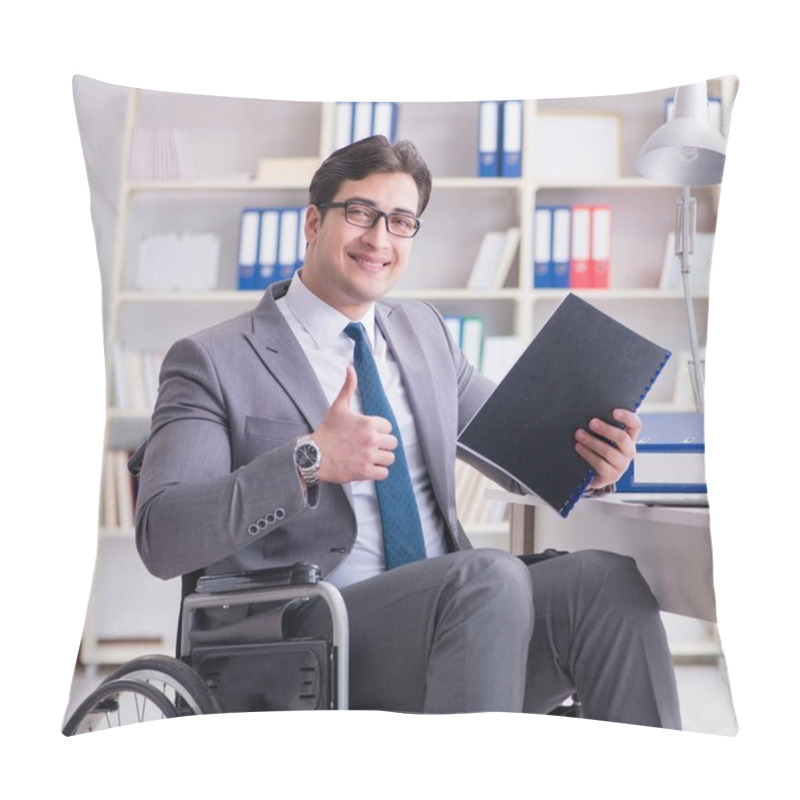 Personality  Disabled Businessman Working In The Office Pillow Covers