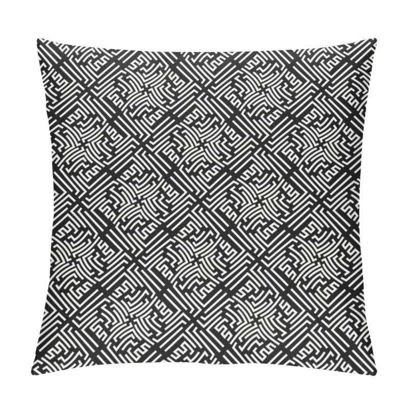 Personality  Abstract Geometric Line Graphic Maze Pattern Background Pillow Covers