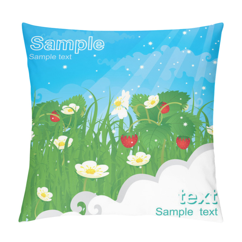 Personality  Green Glade And Strawberry. Pillow Covers