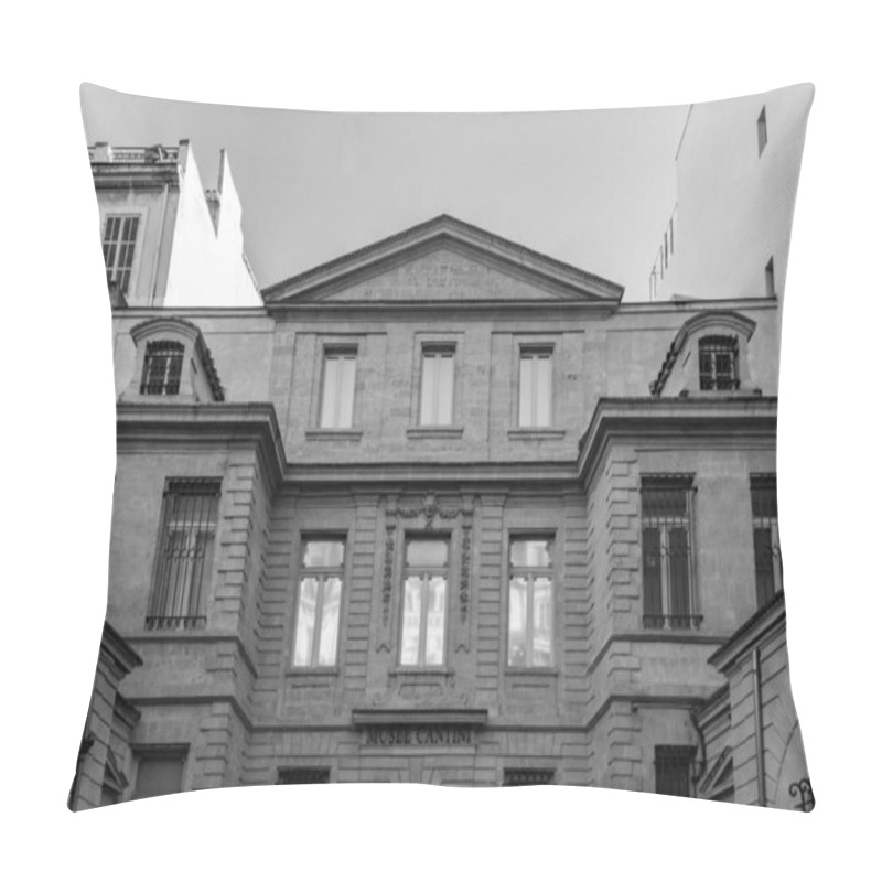 Personality  Marseille, France - January 28, 2022: Front Facade And Entrance Of Cantini Museum, Musee Cantini In Marseille, France. Pillow Covers