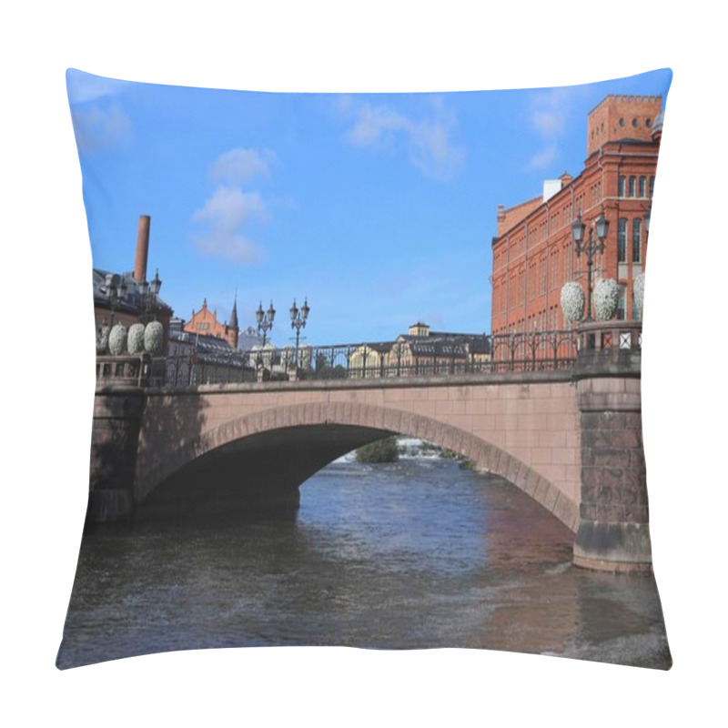 Personality  Bridge In Norrkoping Town In Sweden. Former Industrial Landscape - Revitalized Architecture. Pillow Covers