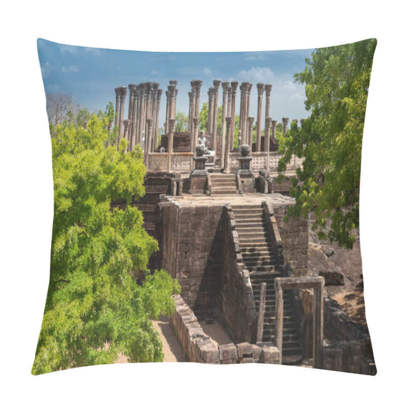 Personality  Ruins Of Medirigiriya Vatadage Polonnaruwa, Sri Lanka Pillow Covers