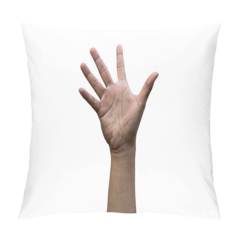 Personality  Human Hand Isolate On White Pillow Covers