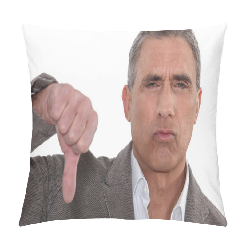 Personality  Unhappy Grey-haired Man Pillow Covers