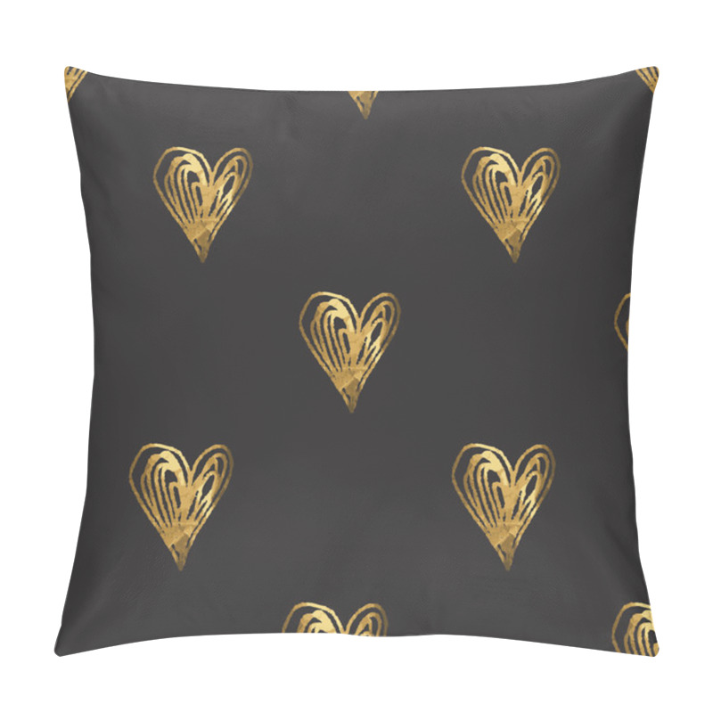 Personality  Seamless Pattern With Gold Hearts Pillow Covers