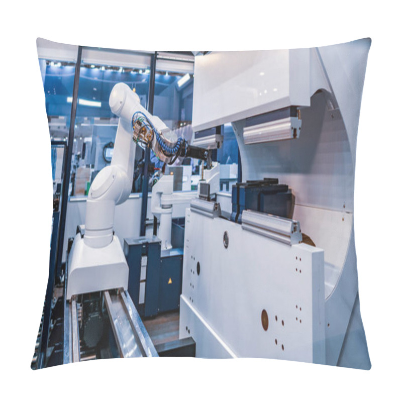 Personality  Robotic Arm Production Lines Modern Industrial Technology. Automated Production Cell. Pillow Covers