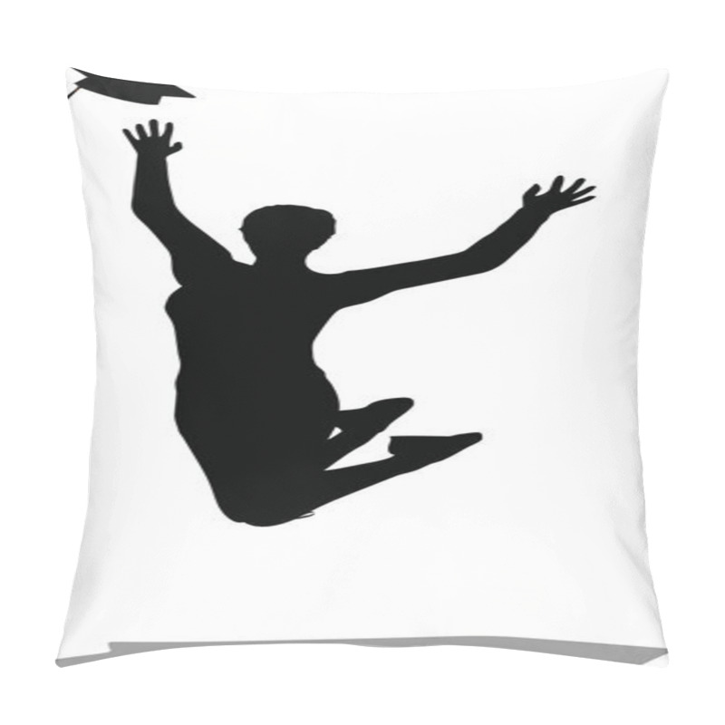 Personality  Jumping In The Air For The Graduation Cap - Black Mortarboard Pillow Covers