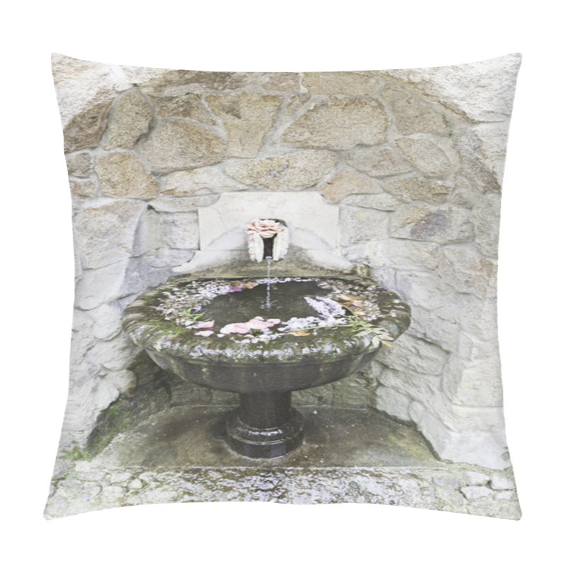 Personality  Old Stone Fountain With Flowers Pillow Covers