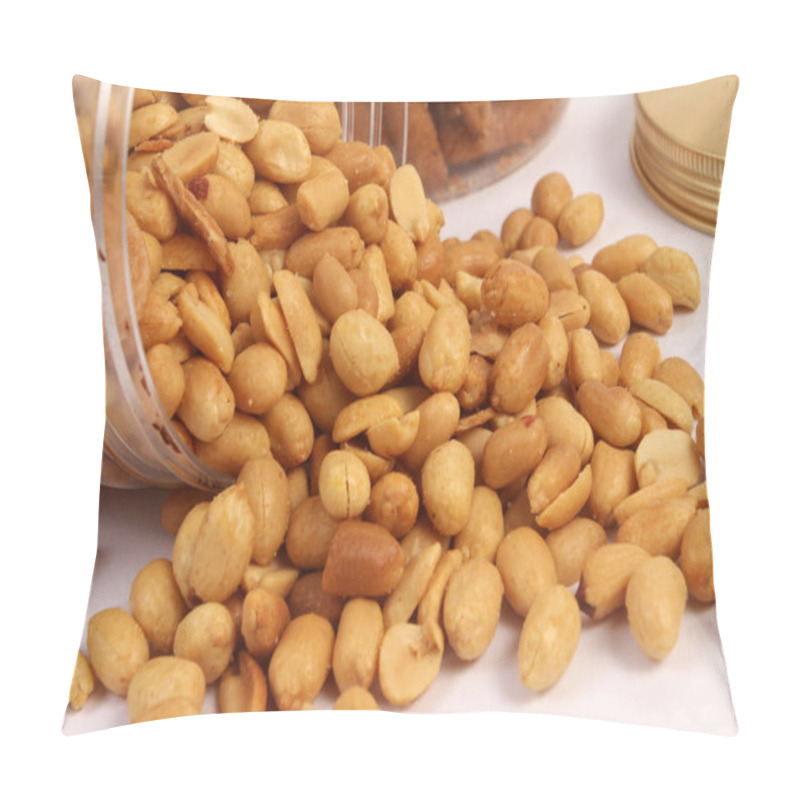 Personality  Fried Peanuts On A White Background Pillow Covers