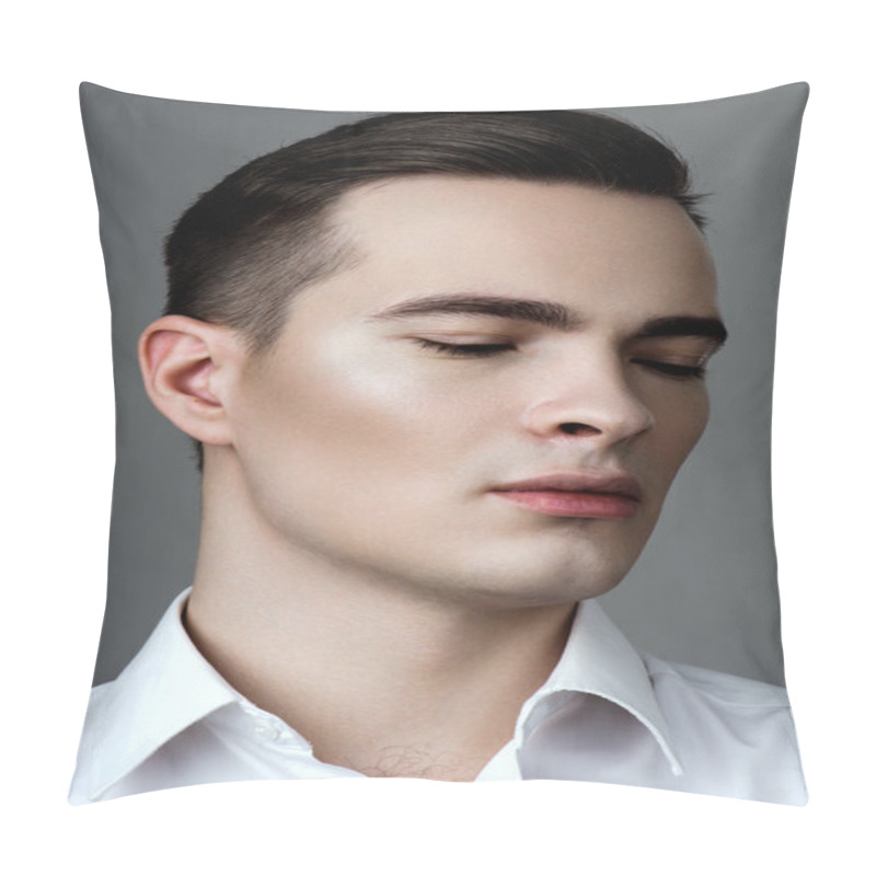 Personality  Man In Unbuttoned Shirt Pillow Covers