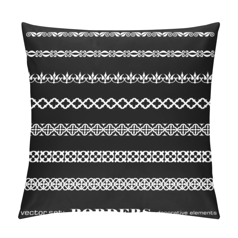 Personality  Decorative Borders Isolated On Black Background - Set 4 Pillow Covers