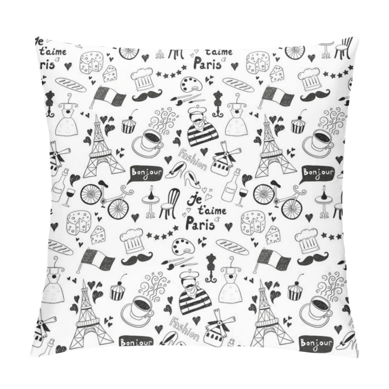 Personality  Black Paris Doodles Pillow Covers