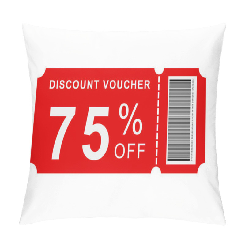 Personality  A Red Discount Coupon Or Voucher With Promo Code Gift, Coupons Template On The White Background Pillow Covers