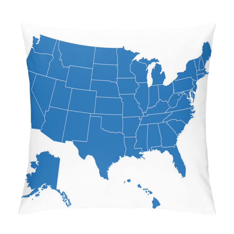 Personality  Usa America Map States Border Vector Illustration Isolated On White Pillow Covers