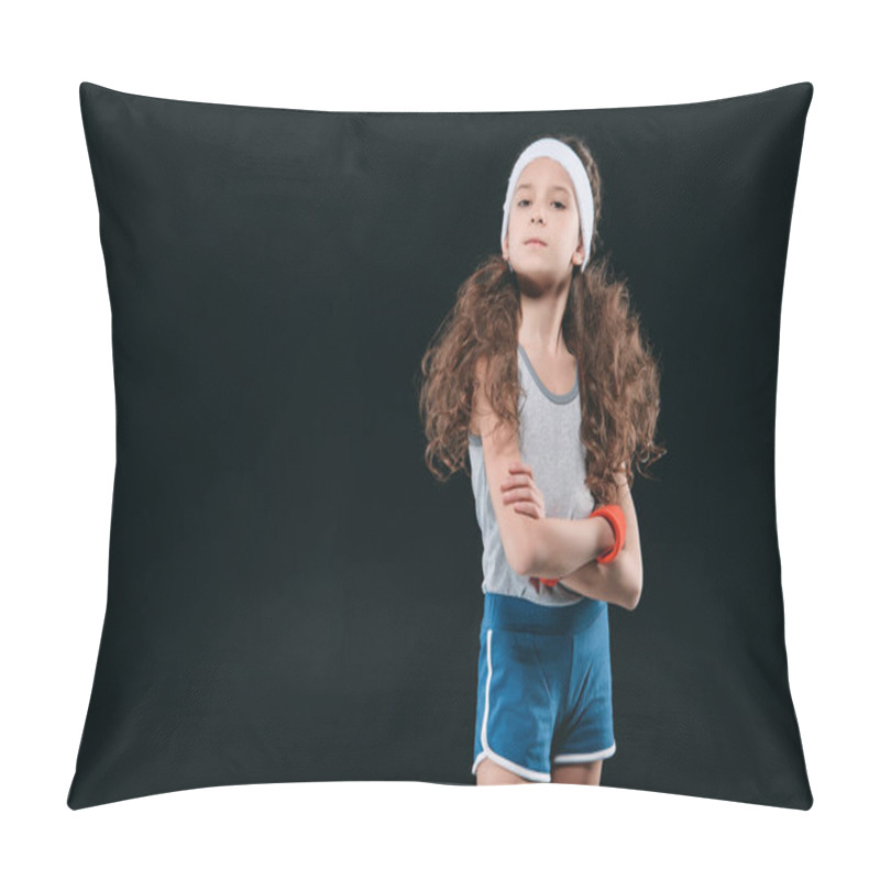 Personality  Girl Posing In Sportswear Pillow Covers