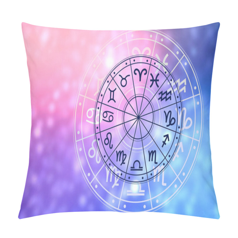 Personality  Zodiac Signs Inside Of Horoscope Circle. Astrology In The Sky With Many Stars And Moons  Astrology And Horoscopes Concept Pillow Covers