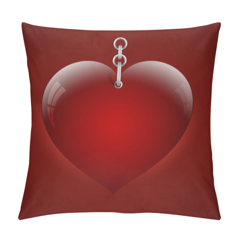 Personality  Vector Illustration Of A Heart On Chain. Pillow Covers