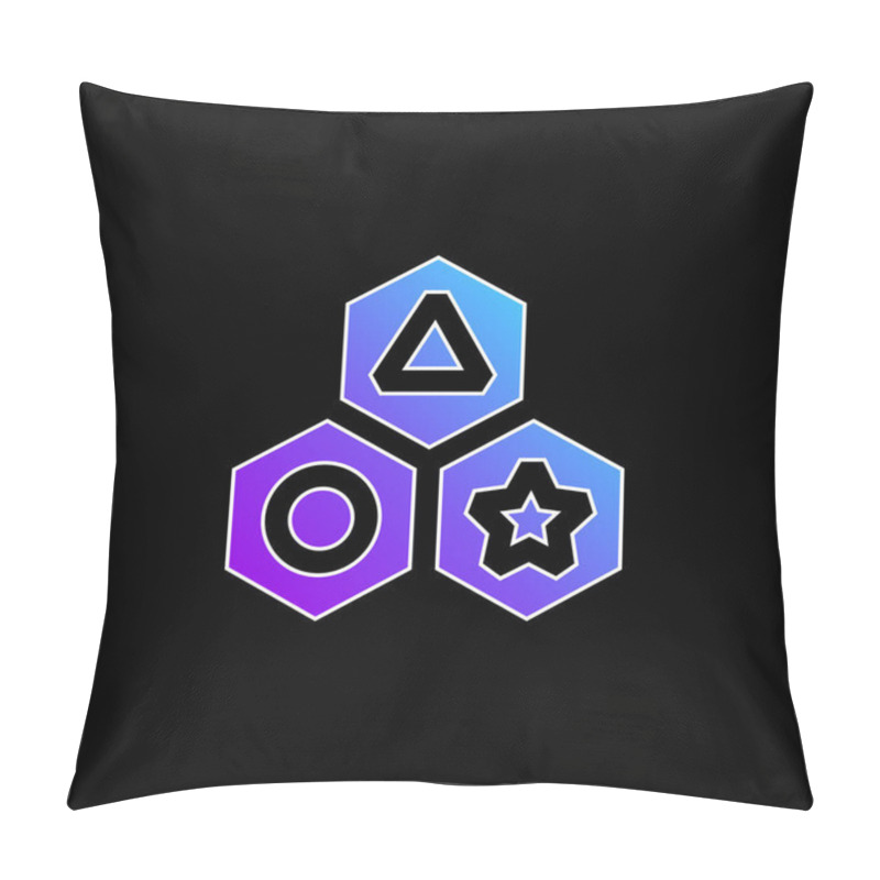 Personality  Blocks Blue Gradient Vector Icon Pillow Covers