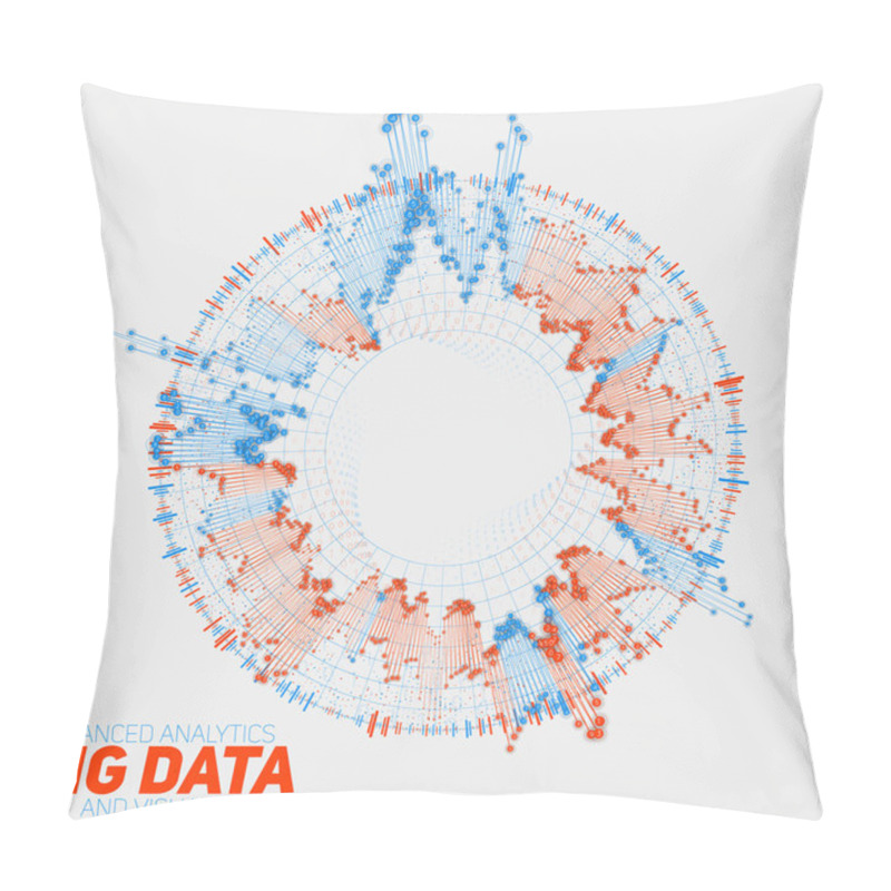 Personality  Big Data Circular Visualization. Futuristic Infographic. Information Aesthetic Design. Visual Data Complexity. Complex Data Threads Graphic. Social Network Representation. Abstract Graph. Pillow Covers