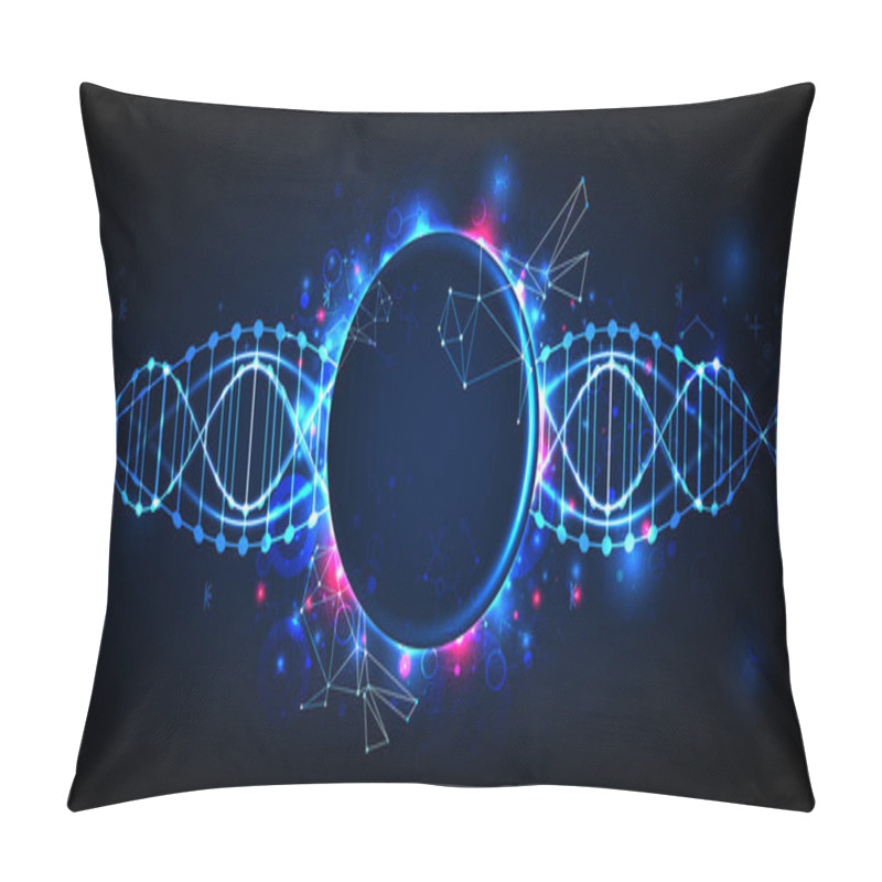 Personality  Abstract Science Template With DNA Molecules Pillow Covers