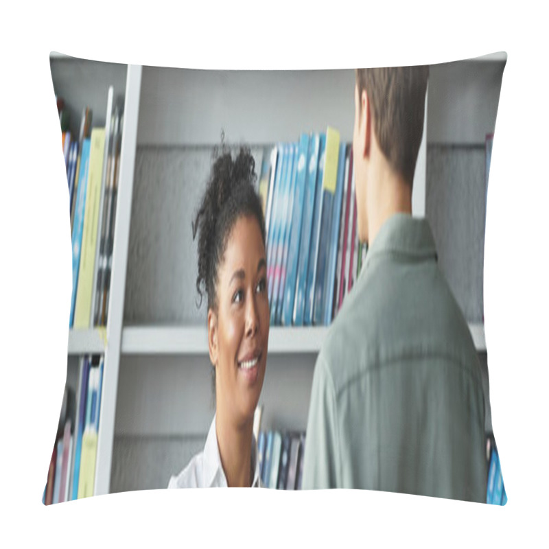 Personality  A Teacher Inspires Her Young Student With Valuable Lessons In An Inviting Classroom Environment. Pillow Covers