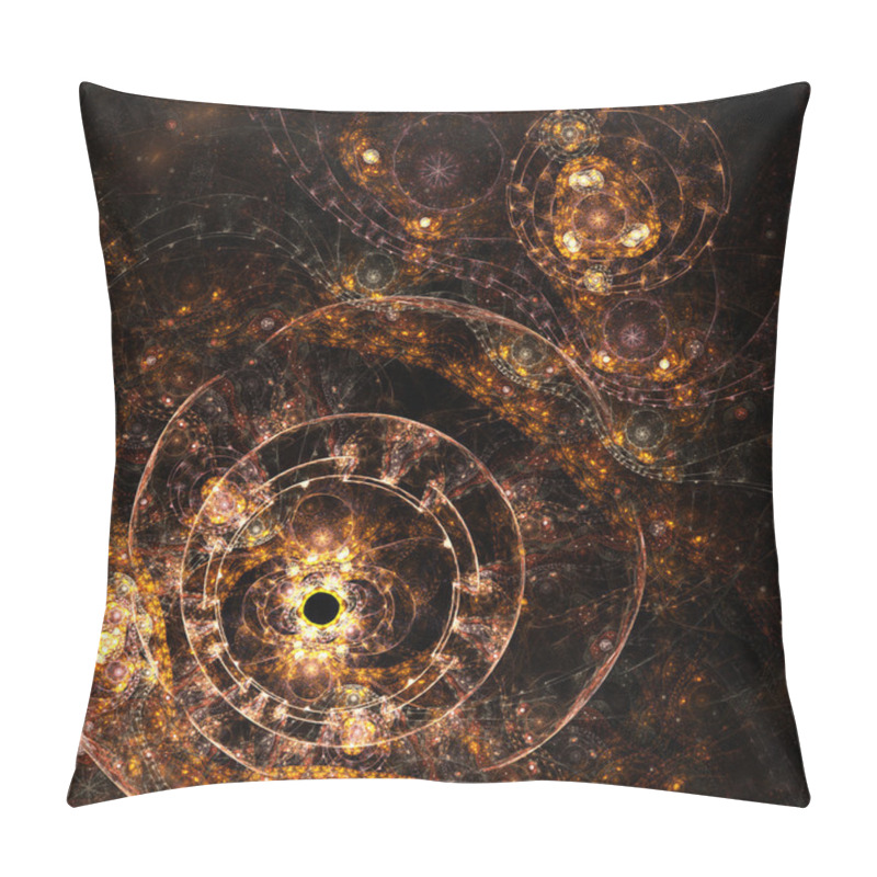 Personality  Fractal Artwork, Abstraction Of A Clockwork, A Time Machine Pillow Covers