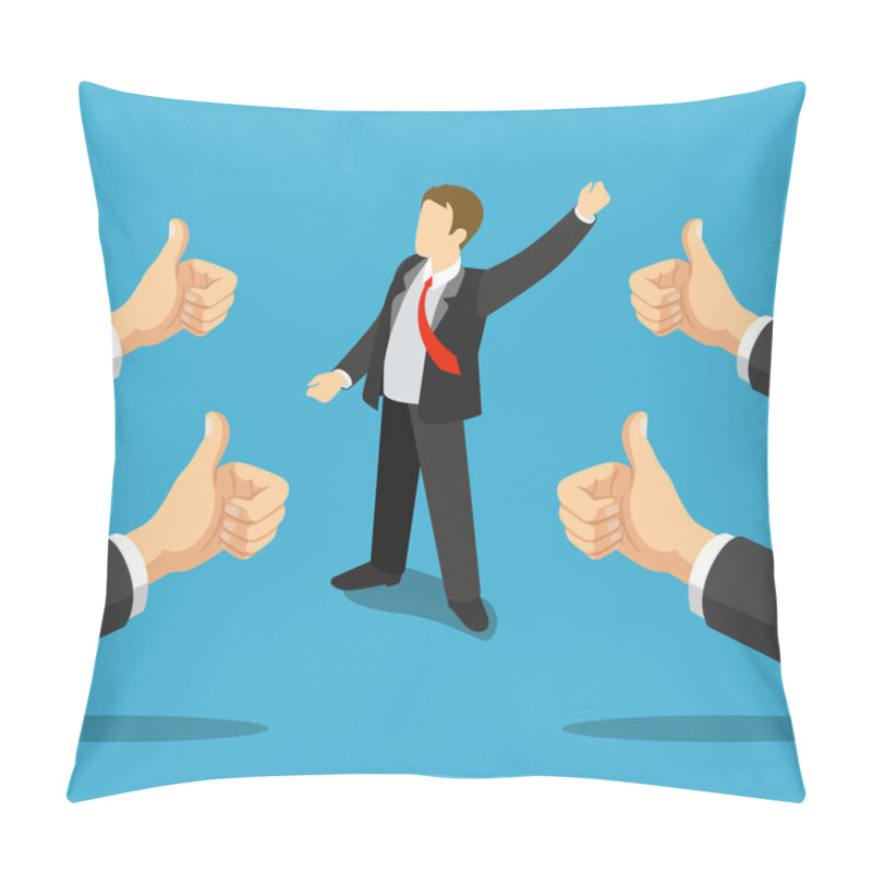 Personality  Businessman And Thumbs Up Hands Pillow Covers