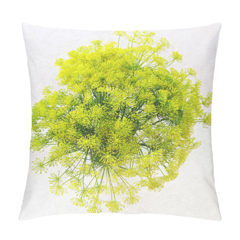 Personality  Bouquet Of Fresh Blooming Dill On White Background Pillow Covers