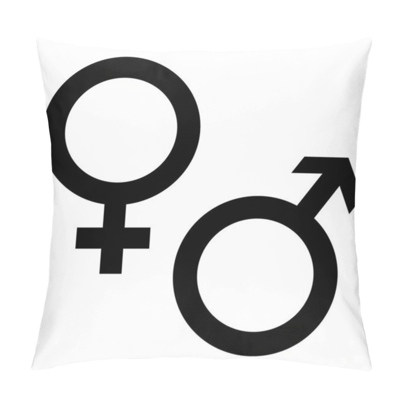 Personality  Gender Symbol, Male And Female Isolated On White Background Pillow Covers