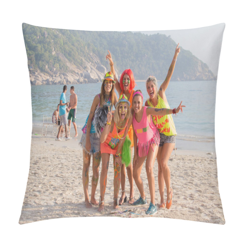 Personality  The Full Moon Party On Island Koh Phangan.  Thailand Pillow Covers